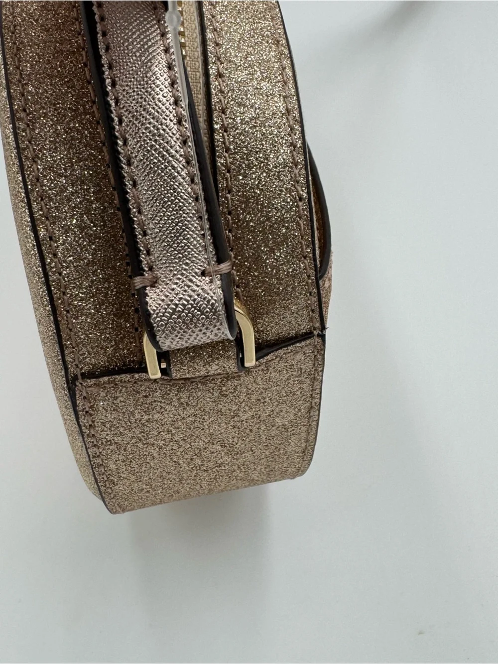 kate spade New York Gold Glitter Crossbody Bag w/ Metallic Adjustable Strap NWT - Picture 6 of 11